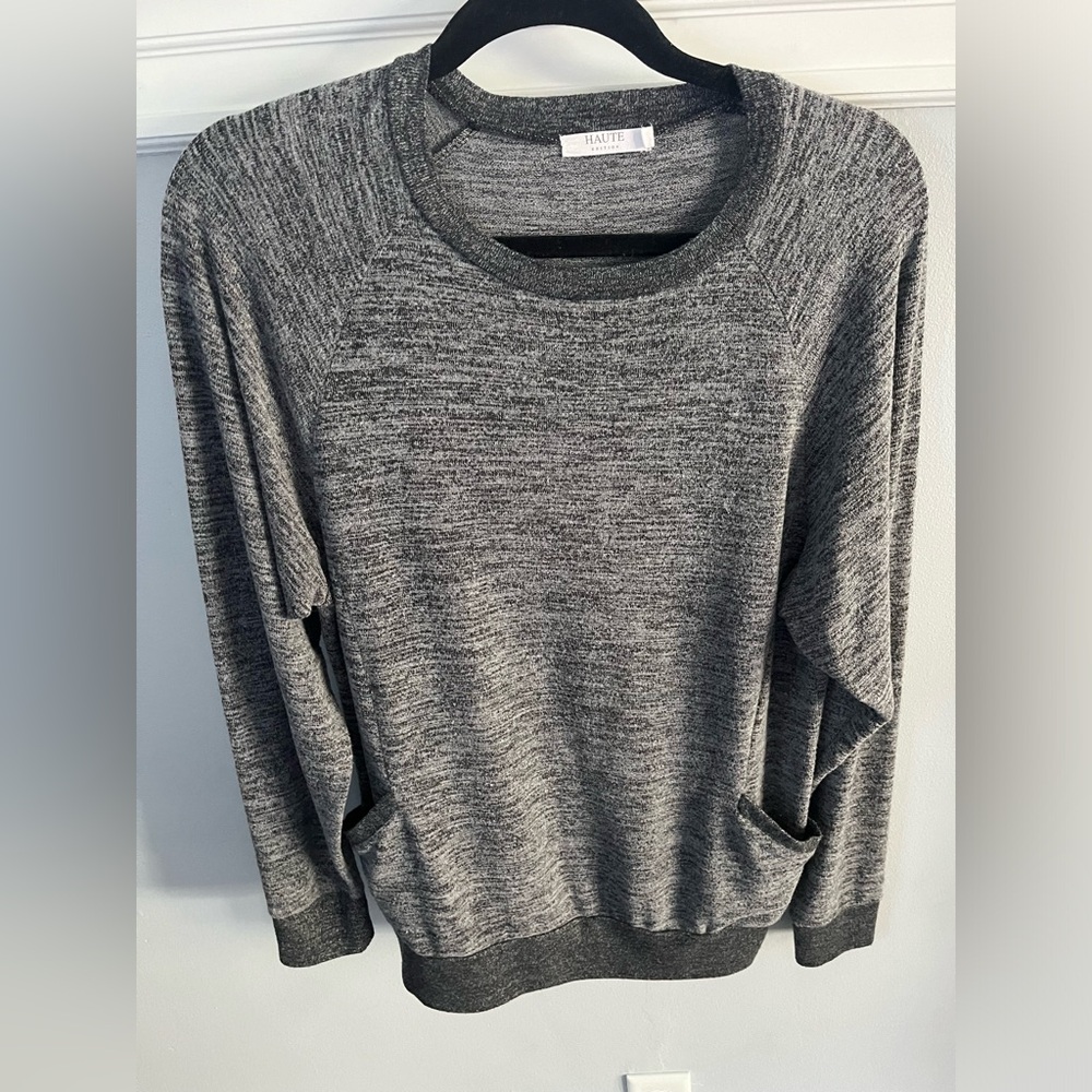 Heathered Sweater with Pockets